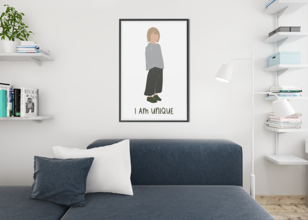 I AM UNIQUE - Frankie's Freedom, Affirmation Wall Art - DIGITAL DOWNLOAD